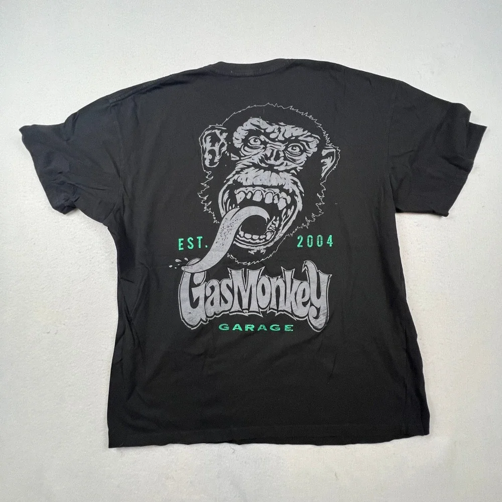 Gas Monkey Garage T-Shirt Mens 2XL Black Graphic Logo Crew Neck Fast N Loud Tee